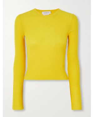 Gabriela Hearst Kaia Ribbed Merino Wool Top - Yellow