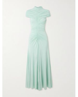 Alaïa Ruched Jersey Midi Dress - Green