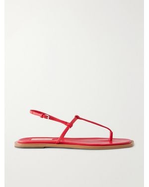 TOTEME T-Strap Leather Flats - Red