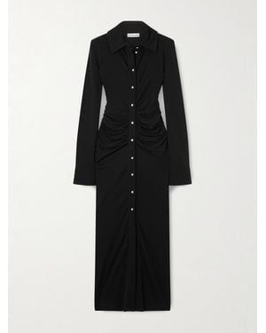 Altuzarra Claudia Crystal-Embellished Ruched Jersey Midi Dress - Black