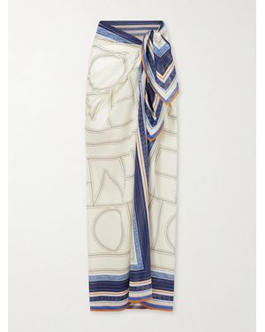 TOTEME Collector Organic Cotton And Lyocell-Blend Pareo - Blue