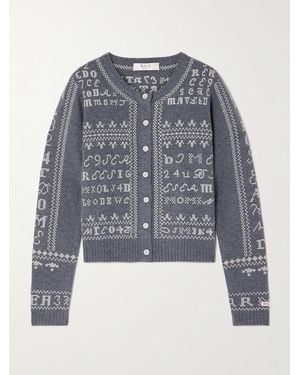 Sea Kit Cardigan Aus Besticker Wolle - Blau