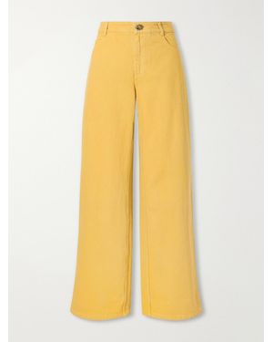 Christopher Esber Relaxed Denim Quartz Cotton Wide-Leg Pants - Yellow
