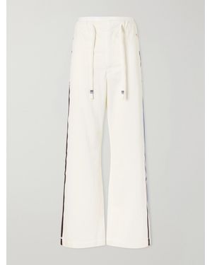 Marni Striped Cotton Wide-Leg Trousers - Natural
