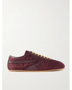 Dries Van Noten Leather-Trimmed Shell Trainers - Purple