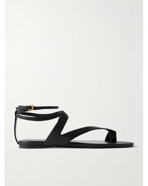 KHAITE Aimee Leather Sandals - Black