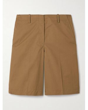 Theory Cotton-Poplin Shorts - Brown