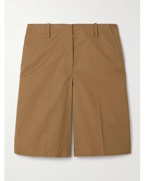 Theory Cotton-Poplin Shorts - Brown