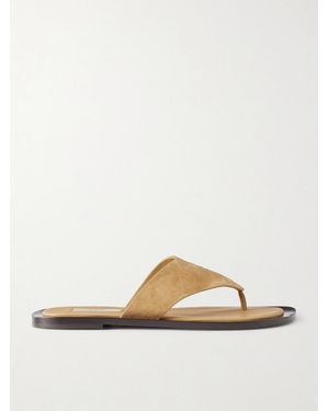 TOTEME Suede Thong Sandals - White