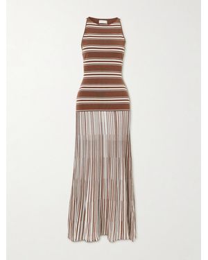 Faithfull the Brand Tore Striped Ribbed Stretch-Cotton Jersey Maxi Dress - Natural