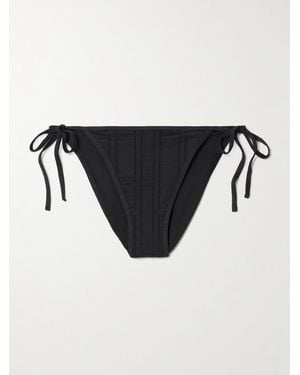 TOTEME Pointelle-Knit Stretch Recycled Bikini Briefs - Black