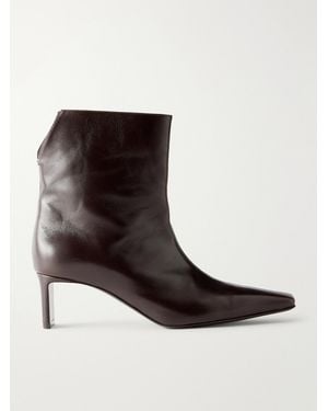 KHAITE Ona Leather Ankle Boots - Black
