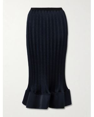 Jonathan Simkhai Hollis Shirred Satin Midi Skirt - Blue