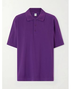 Flore Flore Julie Organic Cotton-Piqué Polo Shirt - Purple