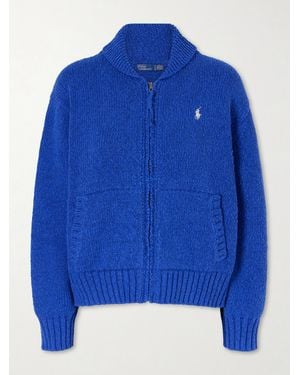 Polo Ralph Lauren Knitted Cotton Zip-Up Cardigan - Blue