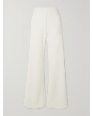 Clio Peppiatt Stretch-Crepe Wide-Leg Trousers - White