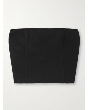 GAUGE81 Tona Cropped Strapless Crepe Top - Black