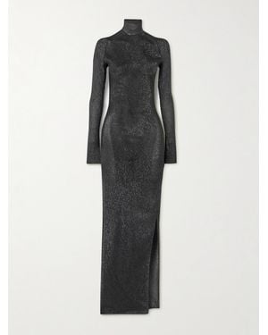 Petar Petrov Treasure Metallic Silk-Blend Maxi Dress - Grey