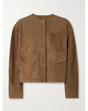 St. Agni Utility Cocoon Suede Jacket - Brown