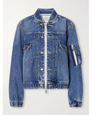 Sacai Levi's Washed Denim Bomber Jacket - Blue