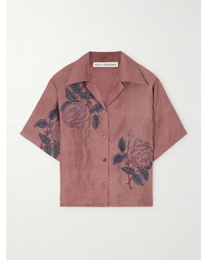 Alix Of Bohemia Stevie Hemd Aus Seidensatin Mit Blumenprint - Pink