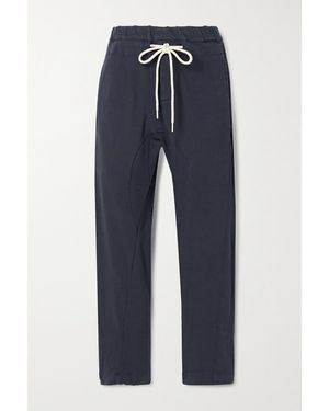 Bassike Cropped Organic Cotton-Jersey Track Trousers - Blue