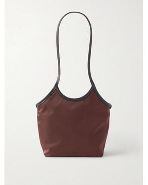 Valesque Cami Small Leather-Trimmed Nylon-Satin Tote - Brown