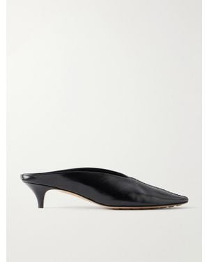 Bottega Veneta Vesta Leather Mules - Black