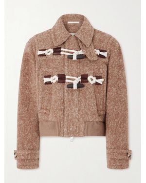 S.S.Daley Cropped Alpaca-Blend Bomber Jacket - Brown