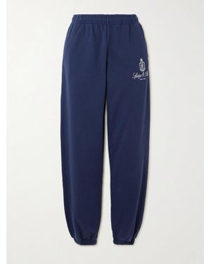 Sporty & Rich Vendome Jogginghose Aus Baumwoll-Jersey Mit Stickerei - Blau