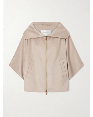 Max Mara Draped Cashmere Short Coat - Natural
