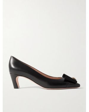 Bally Bemily Grosgrain-Trimmed Leather Pumps - Black