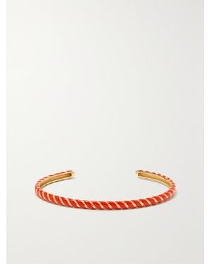 Alison Lou Streamer 14-Karat And Enamel Cuff - Pink