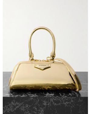Givenchy Antigona East-West Mini Mirrored-Leather Tote - Natural