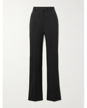 McQueen Wool-Blend Twill Straight-Leg Trousers - Black
