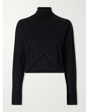 LeKasha Arrone Cropped Cut-Out Cashmere Turtleneck Jumper - Black