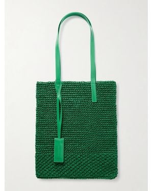 Eugenia Kim Chelsea Leather-Trimmed Crochet Tote - Green