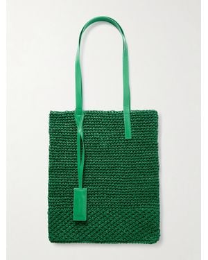 Eugenia Kim Chelsea Leather-Trimmed Crochet Tote - Green