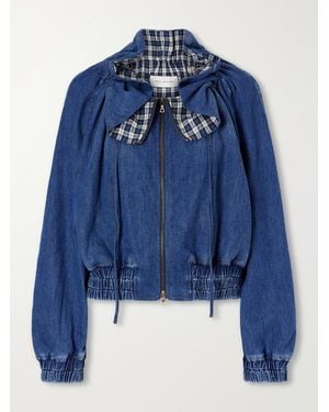 Dries Van Noten Gathered Drawstring Denim Jacket - Blue