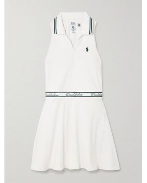 Polo Ralph Lauren Wimbledon Tennis-Kleid Aus Stretch-Strick Mit Stickerei - Weiß