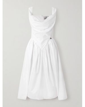 Vivienne Westwood Sunday Gathered Cotton-Poplin Dress - White