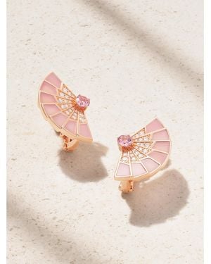 Garrard Fanfare Symphony 18-Karat Rose Multi-Stone Earrings - Pink