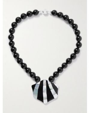 Julietta Collier En Métal Argenté, Onyx, Résine Et Coquillage Maris - Neutre
