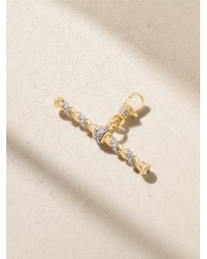 Lucy Delius Pendentif En Or 14 Carats (585/1000) Recyclé, Plaqué Rhodium Et Diamants Twisted Rope - Neutre