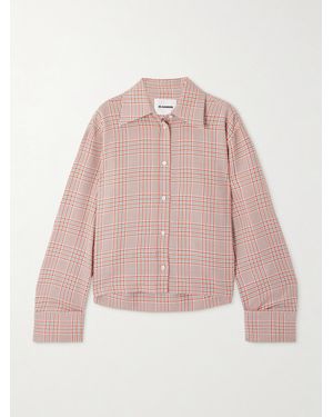 Jil Sander Checked Cotton And Wool-Blend Shirt - Pink