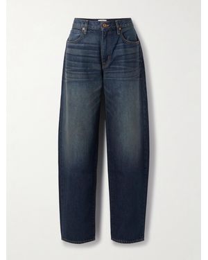 SLVRLAKE Denim Ella Mid-Rise Barrel-Leg Jeans - Blue