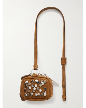 Acne Studios Camero Studded Suede Airpods Case - Natural