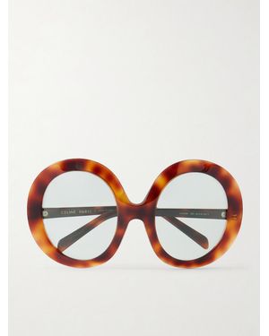Celine Round-Frame Tortoiseshell Acetate Sunglasses - Rot