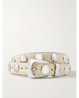 KHAITE Benny Studded Leather Belt - Natural