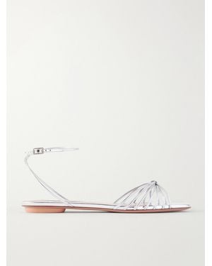 Aquazzura Anima Leather Flats - Natural